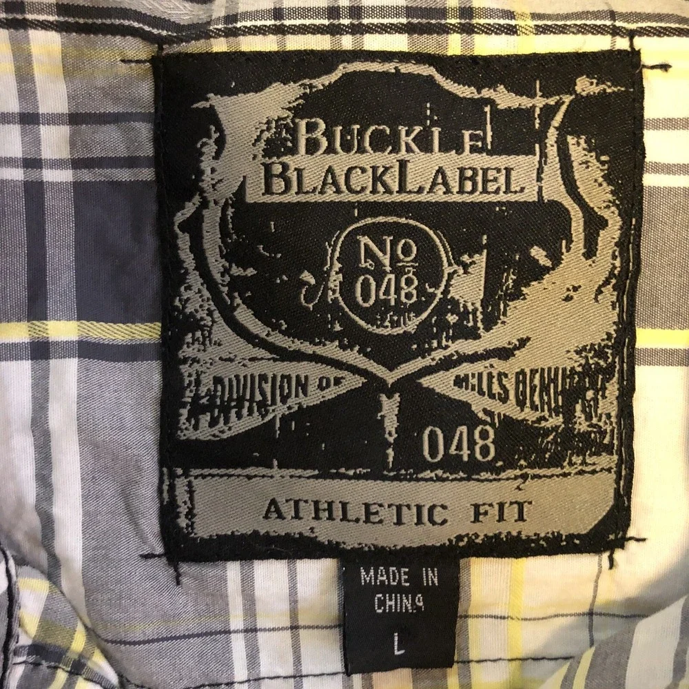 Buckle Black Label Men's - Size Large - Plaid - Long Sleeve Snap Button - Shirt